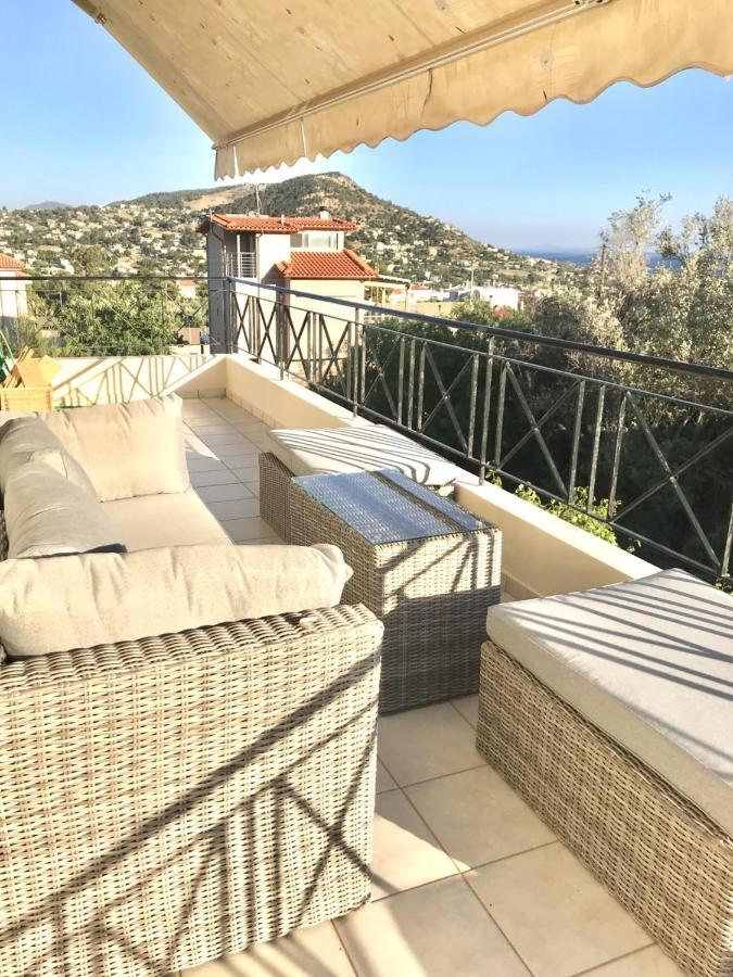 Beautiful Maisonette With A View To The Mountains And The Sea Agia Marina  Exterior photo